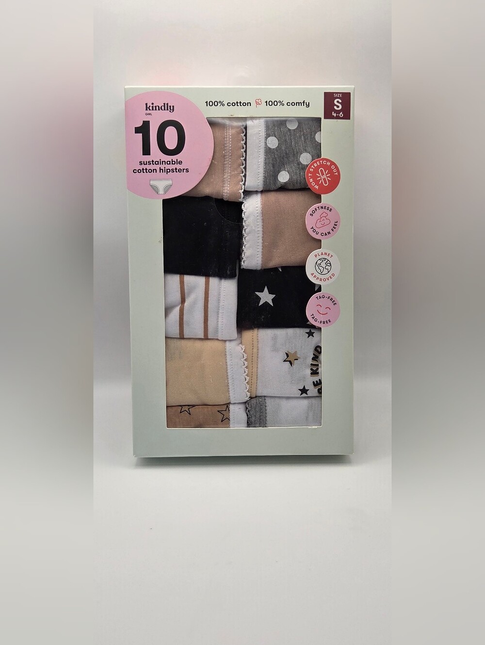 Kindly Girls 10 Pack Cotton S 4-6 Sustainable Underwear